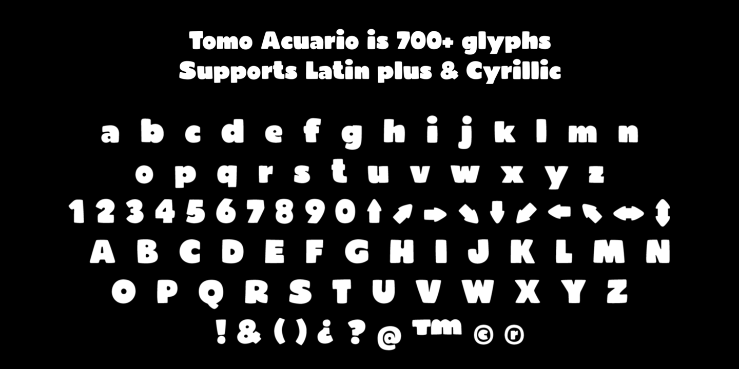 Пример шрифта TOMO Acuario #3